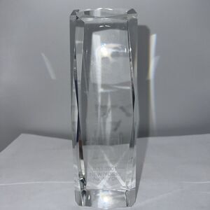 3D New York WTC Laser Etched Glass Twin Towers Paper‎ Weight 9-11 NYC 6" W/doves